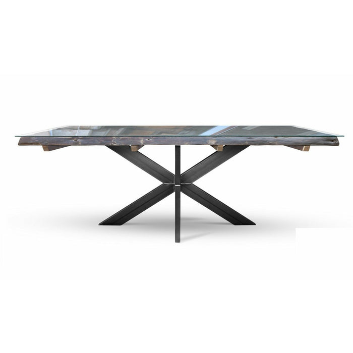 Maxima House Redde - Glass Solid Wood Dining Table SCANDI115