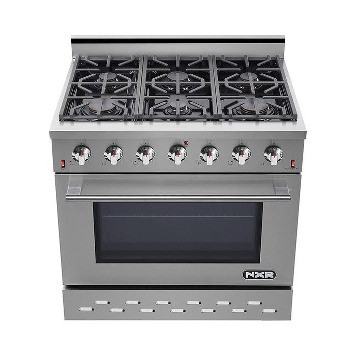 NXR 36" Stainless Steel Pro-Style Dual Fuel Range with 5.5 cu.ft. Convection Oven SCD3611