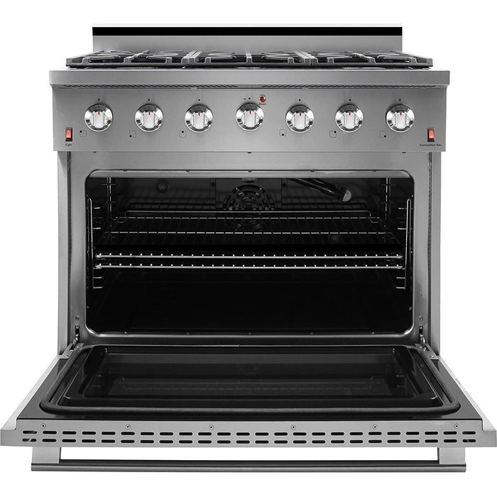 NXR 36" Stainless Steel Pro-Style Natural Gas Range with 5.5 cu.ft. Convection Oven SC3611