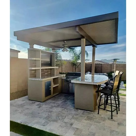 KoKoMo St. Croix Outdoor Kitchen With Built In BBQ Grill and 12x12 Patio Cover