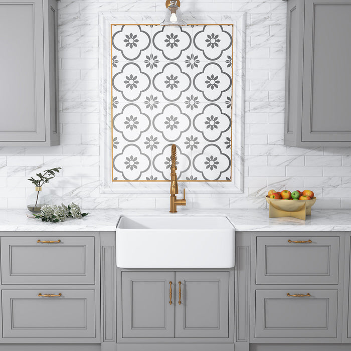 Altair Ancona Glossy White Ceramic Rectangular 30" L x19.7" W Vessel Bathroom Sink  231030-KS