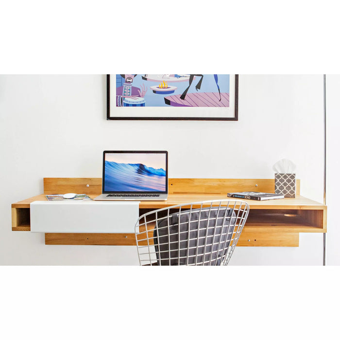 LAX Series Wall Mounted Desk  Walnut and White Ash LAX.WALL.DESK.WT