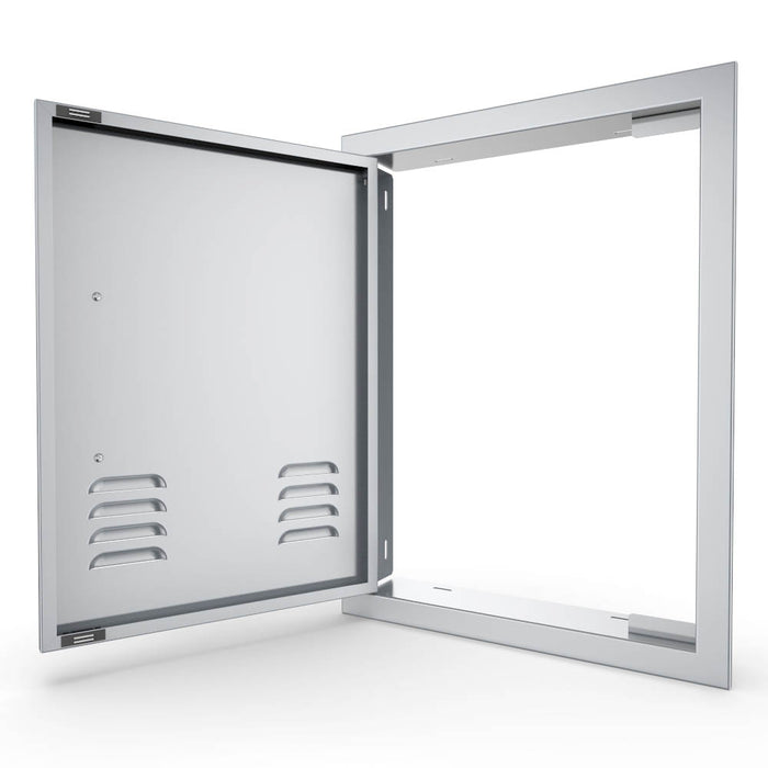 Sunstone Signature Series 17" x 24" Left Swing Vertical Beveled Frame Single Access Doors Vented BA-VDVL1724