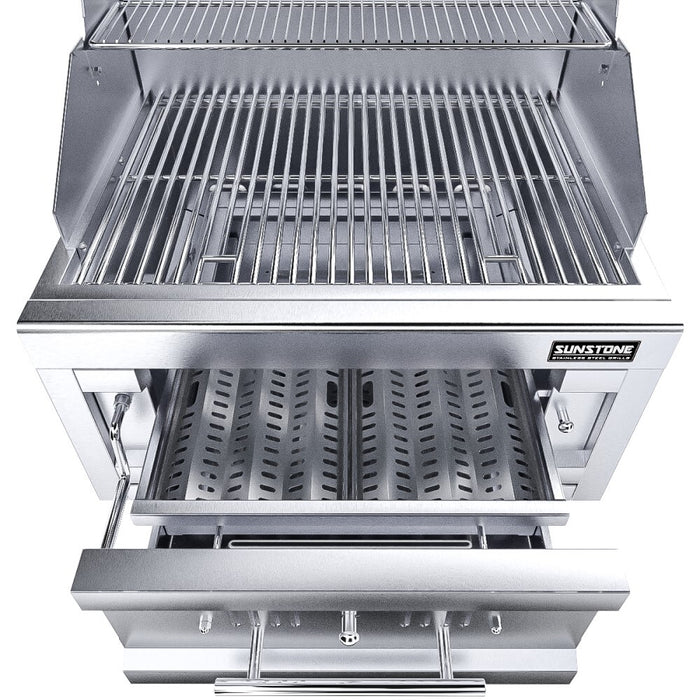 Sunstone 28" Single Zone 304 Stainless Steel Charcoal Grill SUNCHSZ28