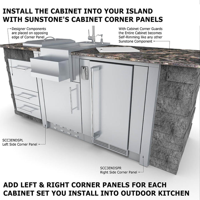 Sunstone 24" Sunstone Appliance Cabinet for up to 15" wide Fridge SAC24APC