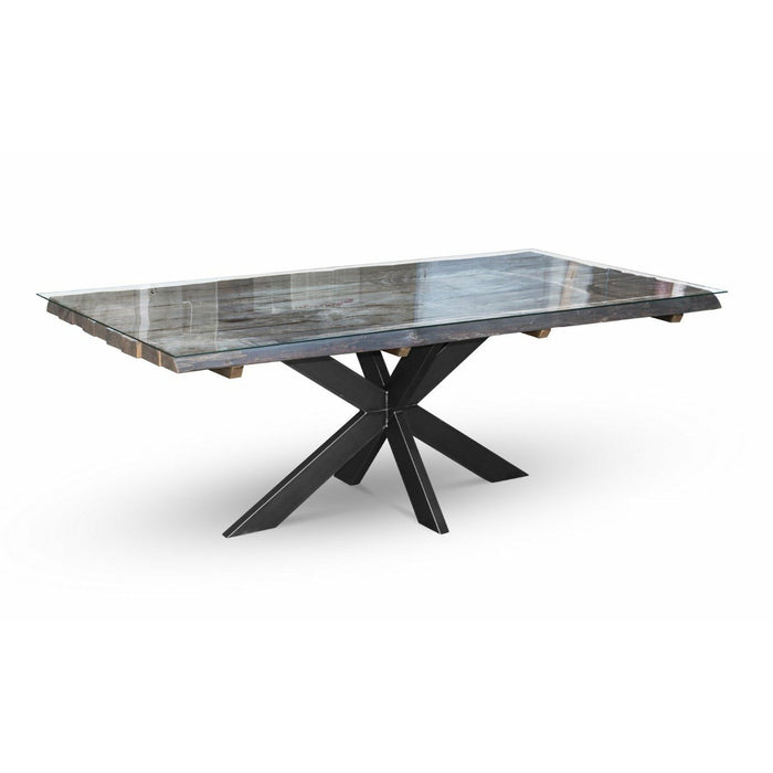 Maxima House Redde - Glass Solid Wood Dining Table SCANDI115