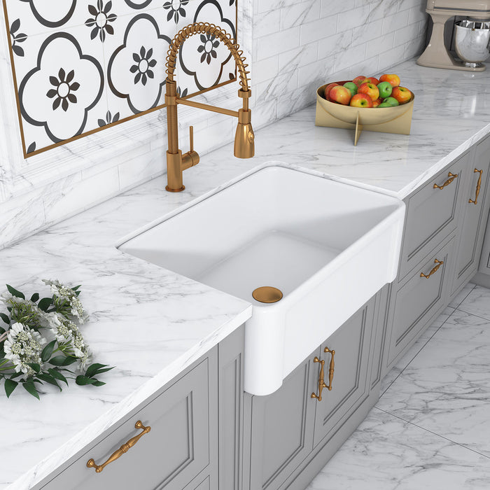 Altair Ancona Glossy White Ceramic Rectangular 30" L x19.7" W Vessel Bathroom Sink  231030-KS