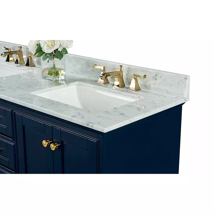 Ancerre Audrey 60" Bathroom Vanity Set in Heritage Blue with 24" Mirrors VTSM-AUDREY-60-HB-CW-GD