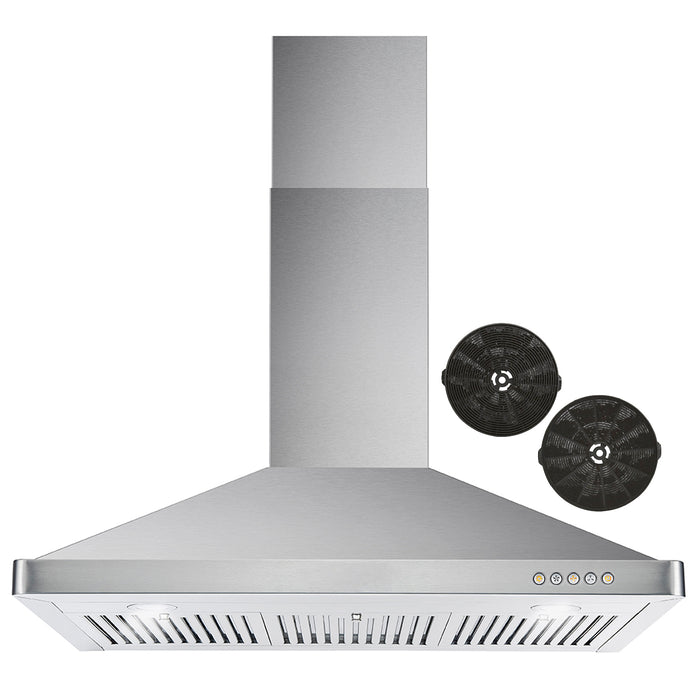 Cosmo 36'' Ducted Wall Mount Range Hood in Stainless Steel with Touch Controls, LED Lighting and Permanent Filters COS-63190