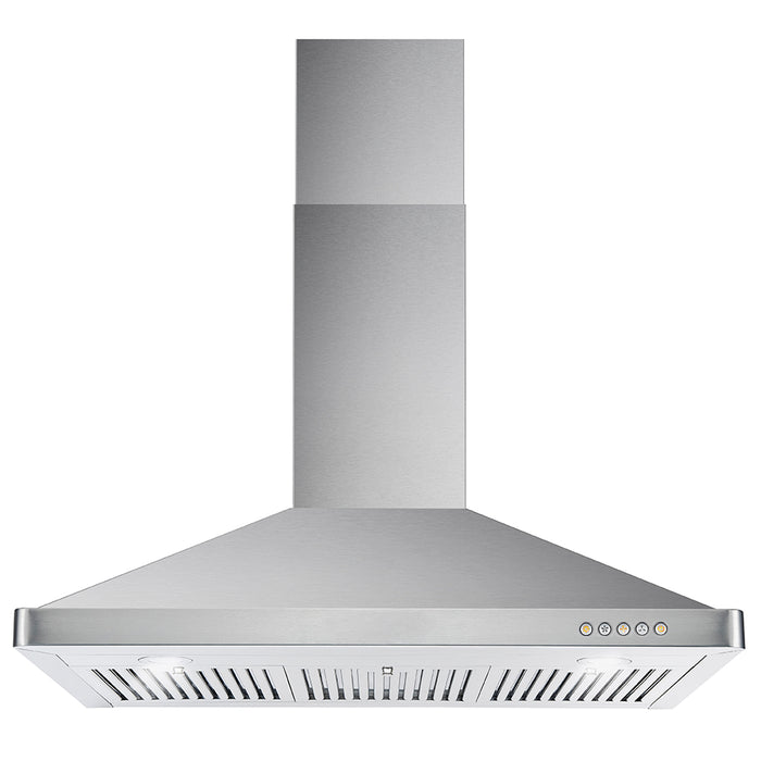 Cosmo 36''  Ductless Wall Mount Range Hood in Stainless Steel with LED Lighting and Carbon Filter Kit for Recirculating COS-63190-DL