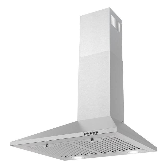 Cosmo 24" Ducted Wall Mount Range Hood in Stainless Steel with LED Lighting and Permanent Filters COS-6324EWH