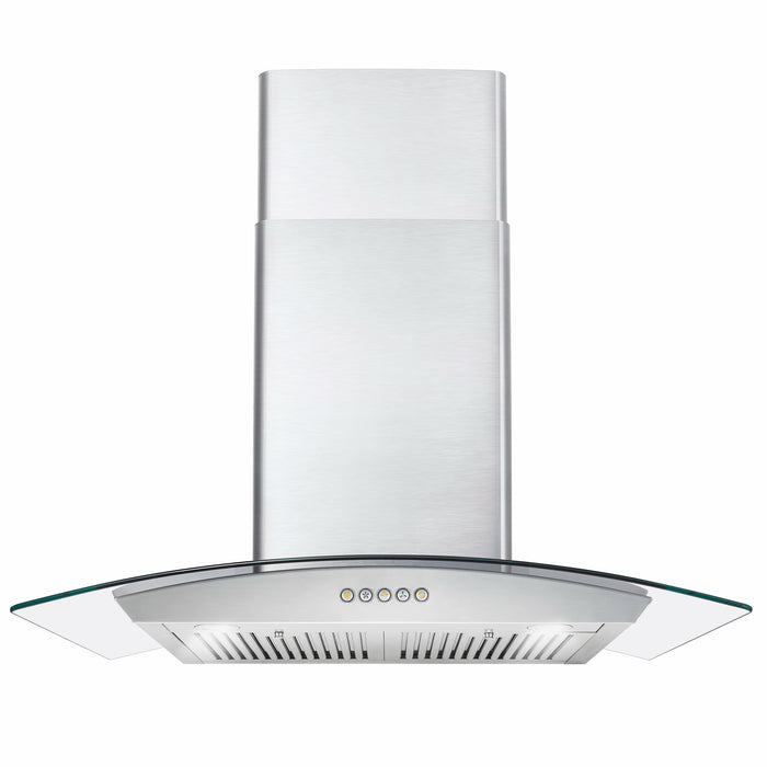 Cosmo 30'' Ducted Wall Mount Range Hood in Stainless Steel with LED Lighting and Permanent Filters  COS-668A750