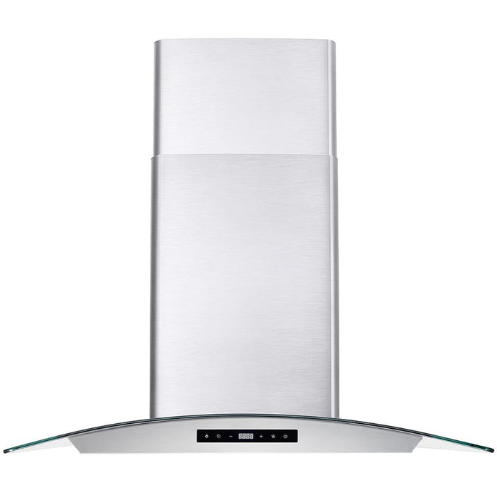 Cosmo 30" Ductless Wall Mount Range Hood in Stainless Steel with LED Lighting and Carbon Filter Kit for Recirculating COS-668AS750-DL
