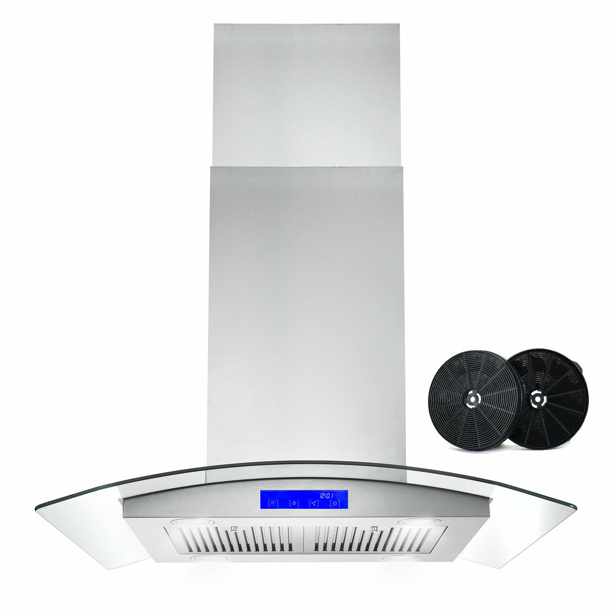 Cosmo 30-Inch 380 CFM Ducted Wall Mount Range Hood in Stainless Steel with  Tempered Glass (COS-668A750)