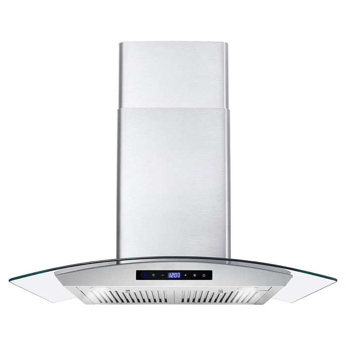 Cosmo 30'' Ducted Wall Mount Range Hood in Stainless Steel with Touch Controls, LED Lighting and Permanent Filters COS-668WRCS75