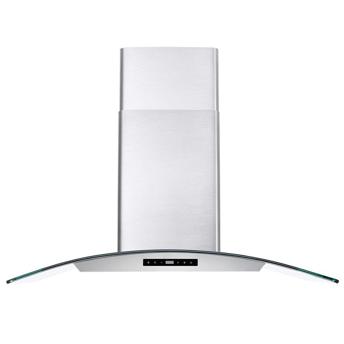 Cosmo 36'' Ducted Wall Mount Range Hood in Stainless Steel with Touch Controls, LED Lighting and Permanent Filters COS-668WRCS90