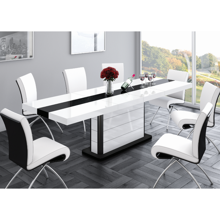 Maxima House Pianosa  White Gloss Extendable Dining Table HU0007