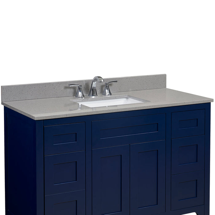 Altair 49" Mountain Gray/Polished Engineered Marble Bathroom Vanity Top with White Sink 63049-CTP-MG