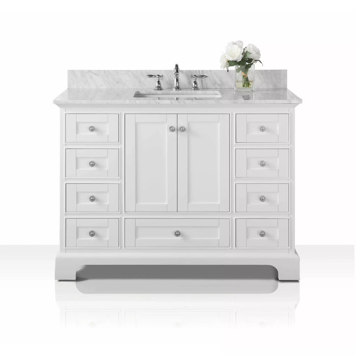 Ancerre Audrey 48" Bathroom Vanity Set in White with 28" Mirror VTSM-AUDREY-48-W-CW