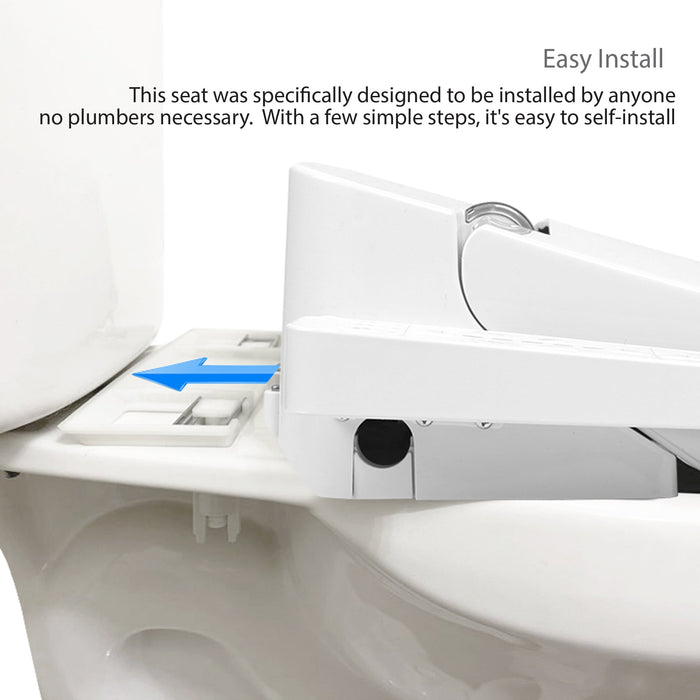 Vovo Stylement Electronic Smart Bidet Seat in White with Heated, Warm Dry and Water and LED Nightlight Functions, VB-3100SR