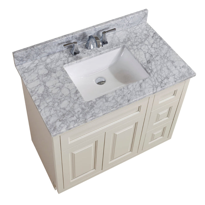 Altair 37" Natural Marble Vanity Top with White Sink 64037-CTP-CA