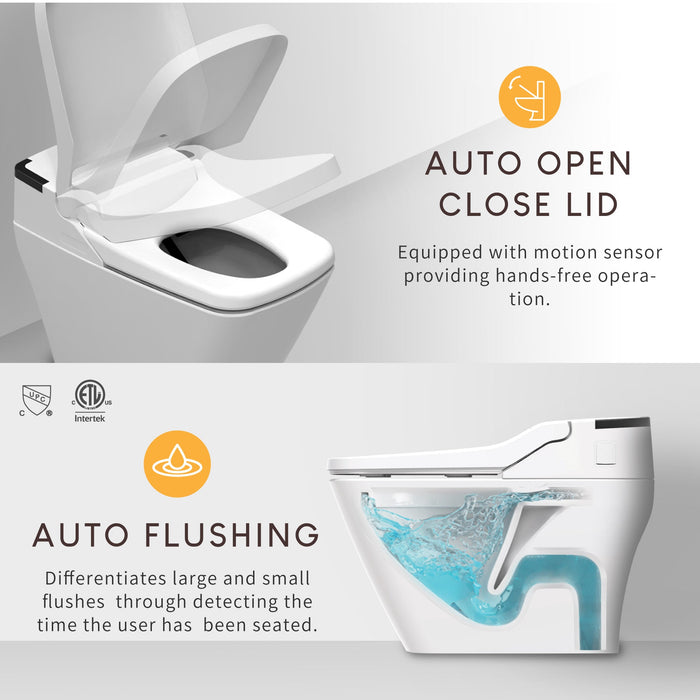 Vovo Integrated Smart Toilet with Auto Open/Close Bidet Seat and Auto Dual Flush TCB-090SA