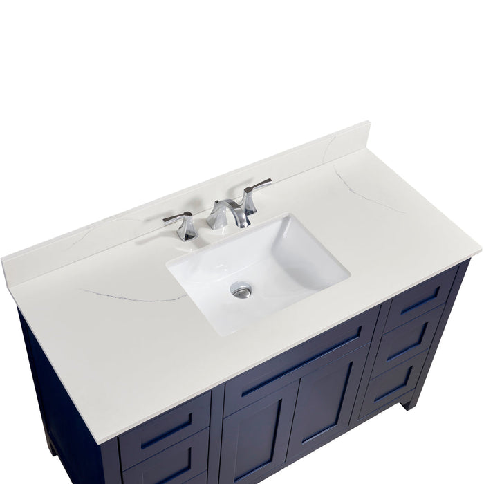 Altair 49" Stone effects Vanity Top in Milano White with White Sink 61049-CTP-MW