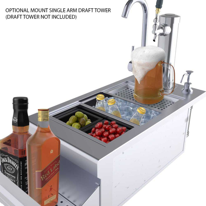 Sunstone Ruby Series 14" Bar Sink Cocktail Ice Chest Station B-RBC14