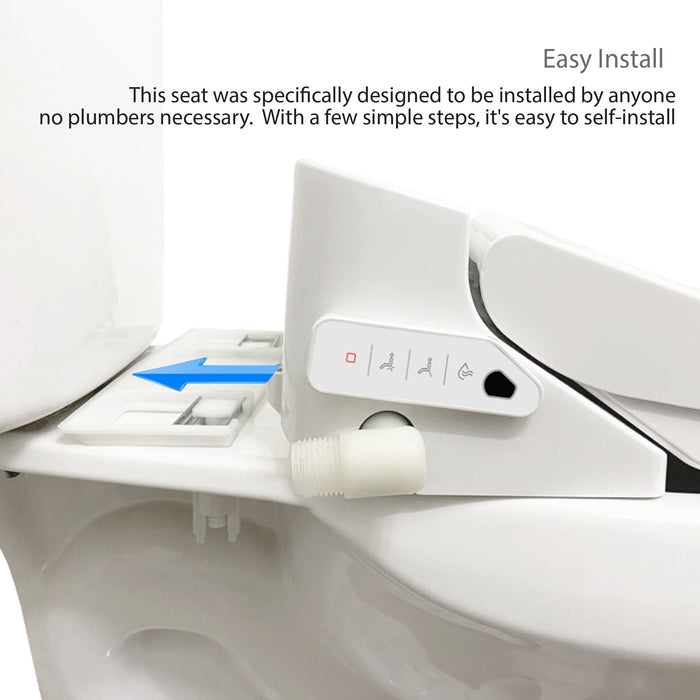 Vovo Stylement Electronic Smart Bidet Seat in White with Heated, Warm Dry and Water and LED Nightlight Functions, VB-6000SR