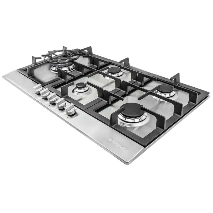 Cosmo 30" Gas Cooktop in Stainless Steel with 5 Sealed Brass Burners 850SLTX-E