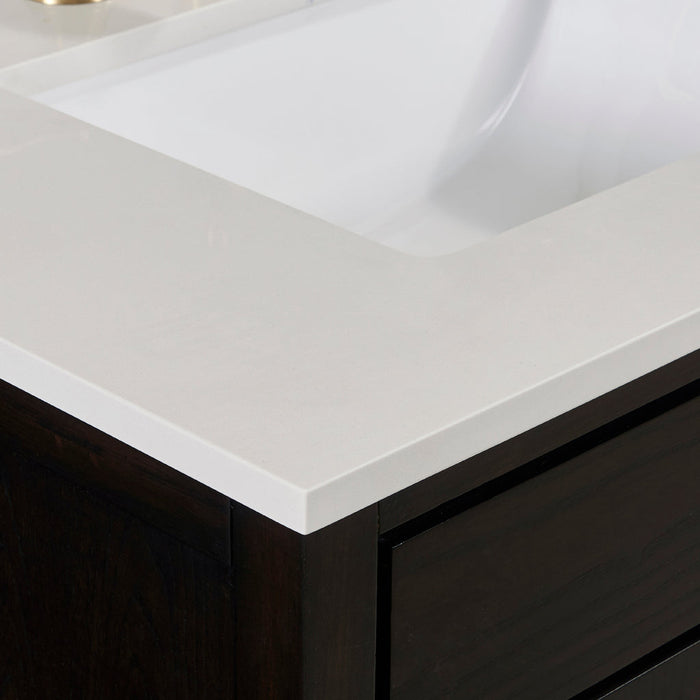 Altair 73" Stone effects Vanity Top in Milano White with White Sink 61073-CTP-MW