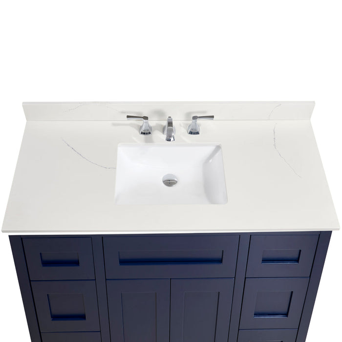 Altair 49" Stone effects Vanity Top in Milano White with White Sink 61049-CTP-MW