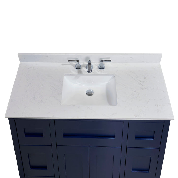 Altair 49" Stone effects Vanity Top in Jazz White with White Sink  62049-CTP-JW