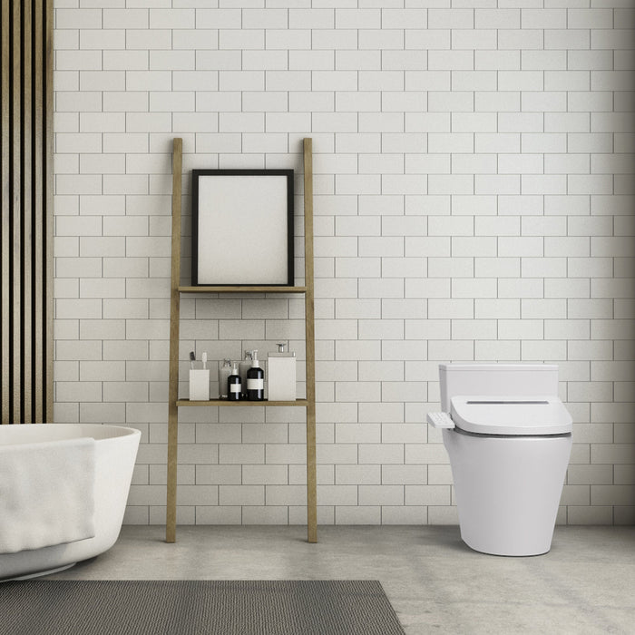 Vovo Stylement Electronic Smart Bidet Seat in White with Heated, Warm Dry and Water and LED Nightlight Functions, VB-3100SR