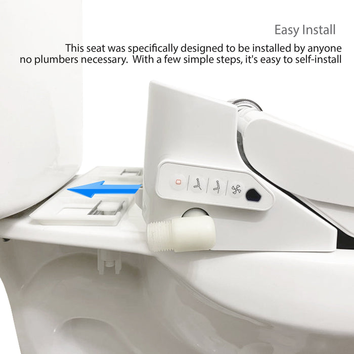 Vovo Stylement Electronic Smart Bidet Seat in White with Heated, Warm Dry and Water and LED Nightlight Functions, Round VB-4000SE / VB-4100SR