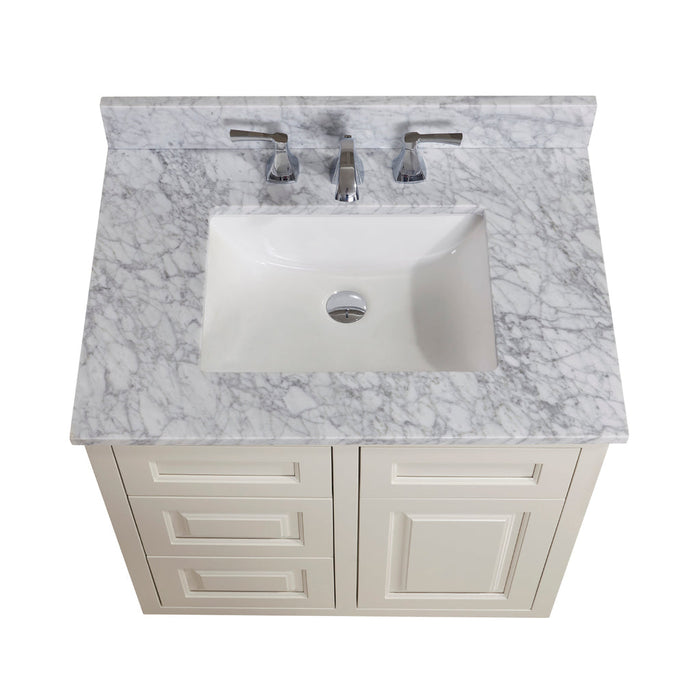 Altair 31" Natural Marble Vanity Top with White Sink 64031-CTP-CA