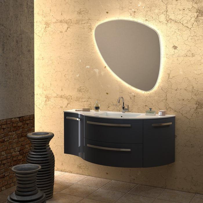 LaToscana Ambra 52" Vanity With Right Round And Left Concave Cabinet AM52RR