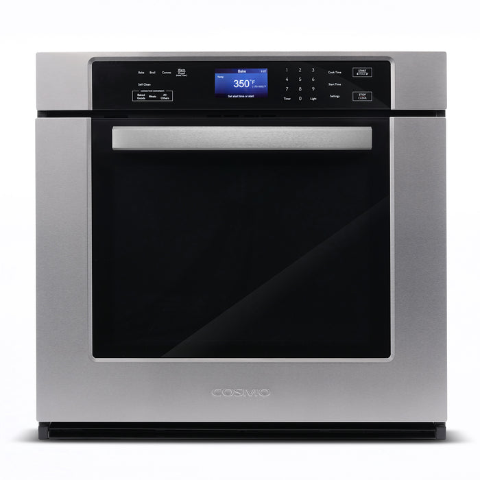 Cosmo 30" 5 cu. ft. Single Electric Wall Oven with True European Convection and Self Cleaning in Stainless Steel COS-30ESWC
