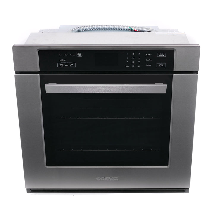 Cosmo 30" 5 cu. ft. Single Electric Wall Oven with True European Convection and Self Cleaning in Stainless Steel COS-30ESWC
