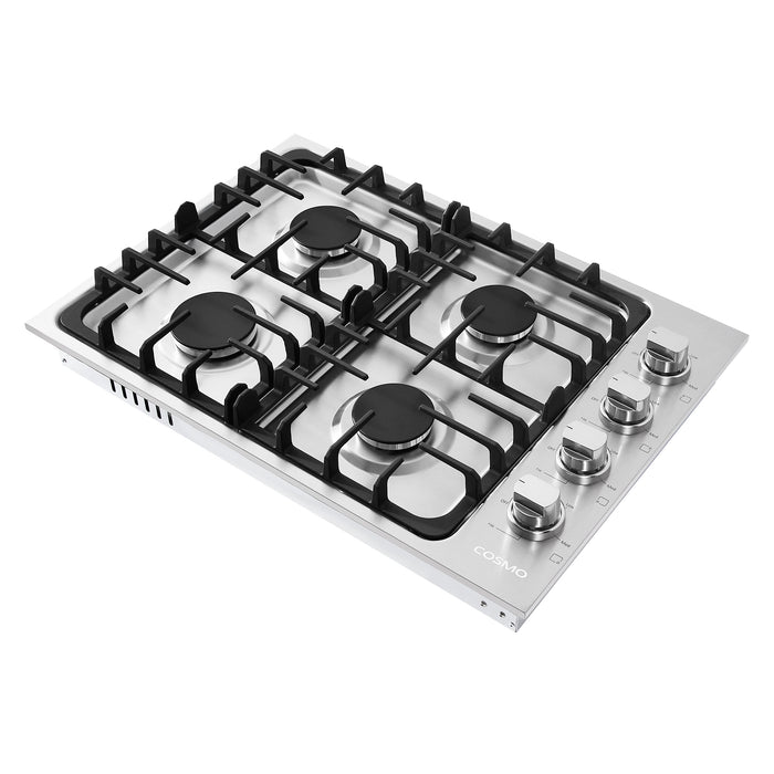Cosmo 30" Gas Cooktop in Stainless Steel with 4 Italian Made Burners COS-DIC304