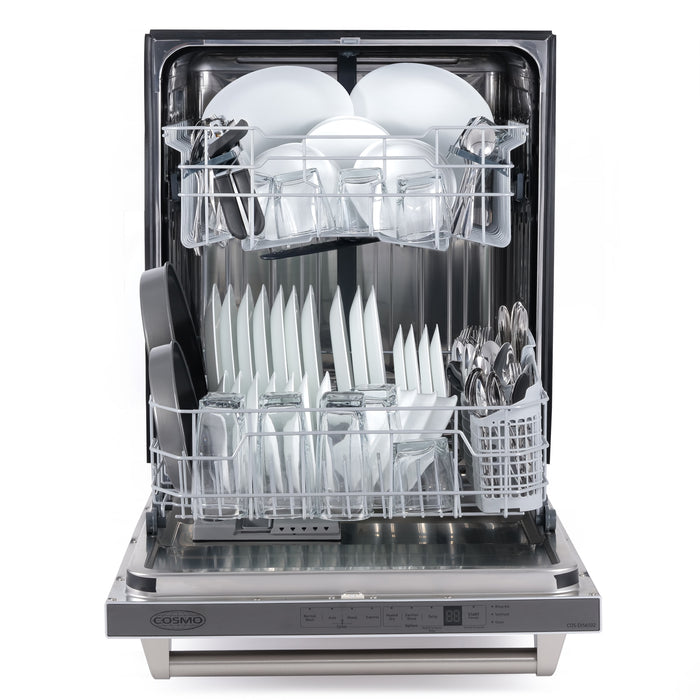 Cosmo 24" Top Control Built-In Tall Tub Dishwasher Fingerprint Resistant, Stainless Steel COS-DIS6502