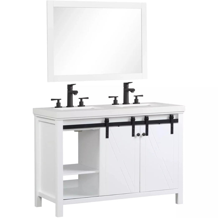 Eviva Dallas 48 White Double Sink Bathroom Vanity with White Top-EVVN529-48WHW-DS