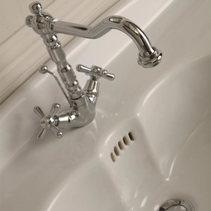 EVIVA Daniella 39" Italian Ceramic Console Sink with Brass Stand-EVVN09-39CH
