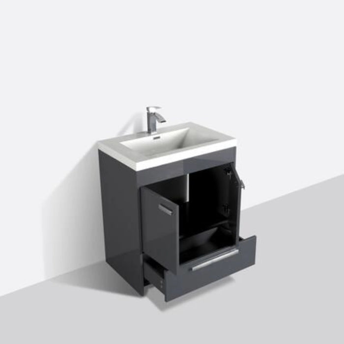 Eviva Lugano 30" Gray Modern Bathroom Vanity with White Integrated Top-EVVN750-8-30GR