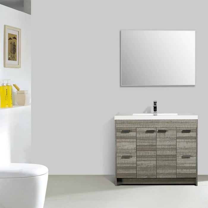 Eviva Lugano 48" Ash Modern Bathroom Vanity with White Integrated Top-EVVN1200-8-48ASH