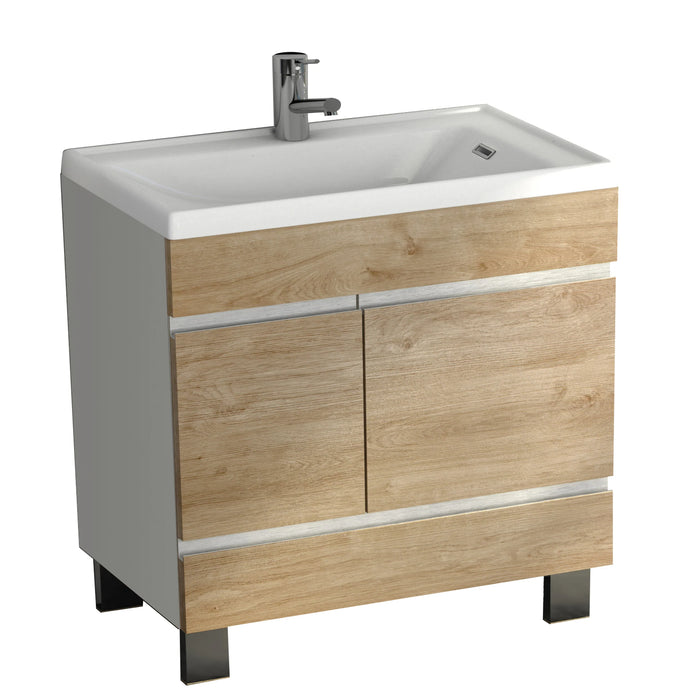 Eviva Petite Plus 24” White/Oak Vanity with Porcelain sink-EVVN540-24WH/OAK