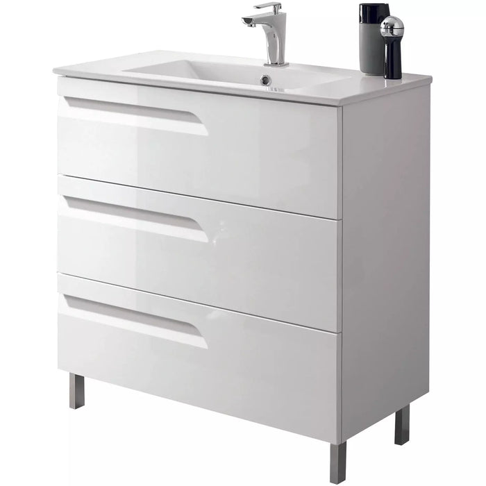 Eviva Vitta 32″ White Modern Bathroom Vanity with White Integrated Porcelain Sink-EVVN23-32WH-Vitale