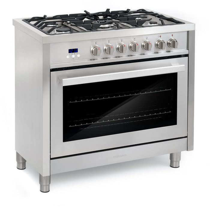 Cosmo Commercial-Style 36'' 3.8 cu. ft. Single Oven Dual Fuel Range with 8 Function Convection Oven in Stainless Steel F965