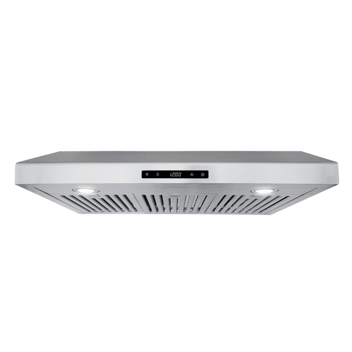 Cosmo 30" Under Cabinet Range Hood with Digital Touch Controls, 3-Speed Fan, LED Lights and Permanent Filters in Stainless Stee COS-KS6U30