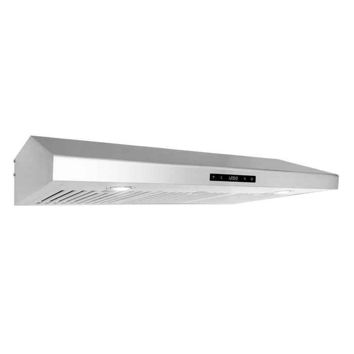 Cosmo 36" Under Cabinet Range Hood with Digital Touch Controls, 3-Speed Fan, LED Lights and Permanent Filters in Stainless Steel COS-KS6U36